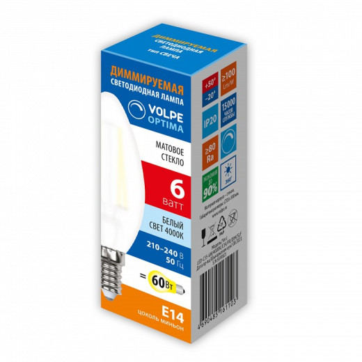 Лампа светодиодная Volpe OPTIMA DIM E14 6Вт 4000K UL-00009246