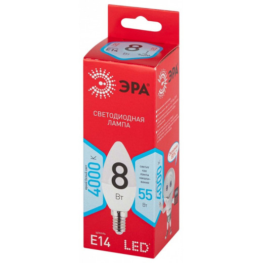 Лампа светодиодная Эра  E14 8Вт 4000K LED B35-8W-840-E14 R