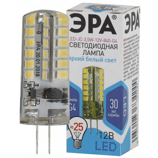 Лампа светодиодная Эра Стандарт G4 3.5Вт 4000K LED JC-3,5W-12V-840-G4