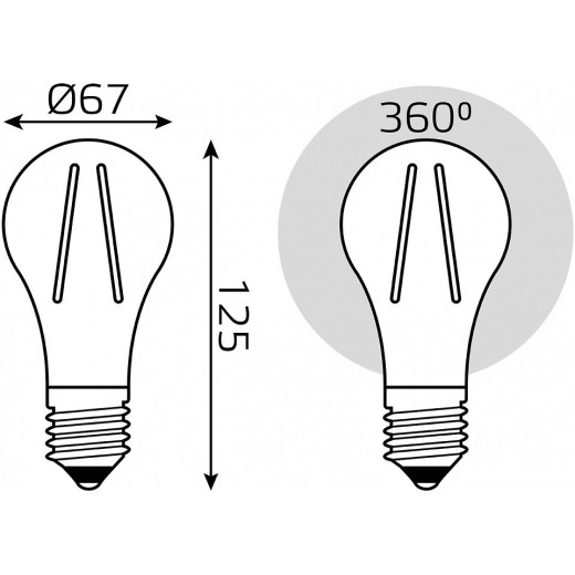 Лампа светодиодная Gauss Filament E27 26Вт 2700K 102902126