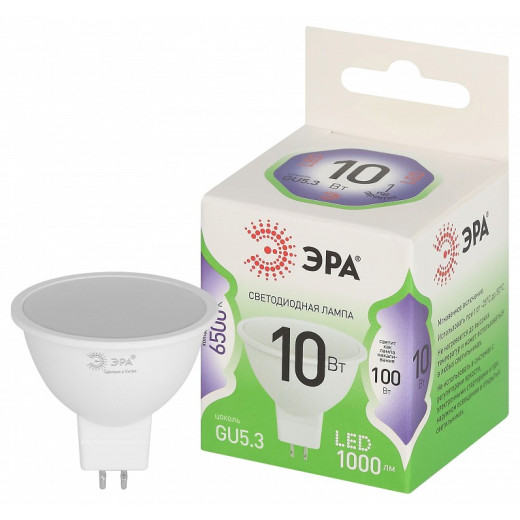 Лампа светодиодная Эра Green Line GU5.3 10Вт 6500K LED MR16-10W-865-GU5.3 GL