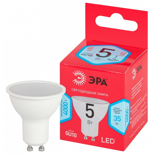 Лампа светодиодная Эра  GU10 5Вт 4000K LED MR16-5W-840-GU10 R