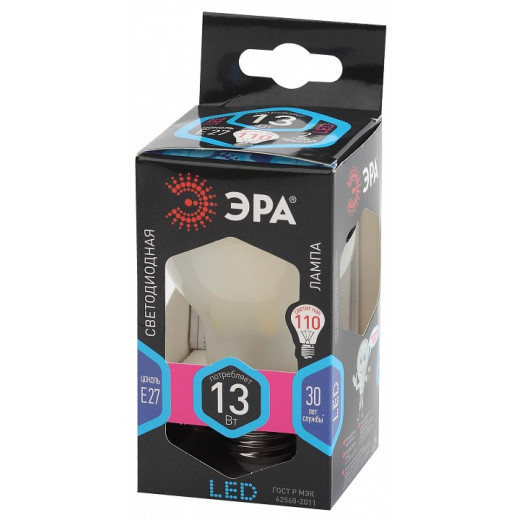 Лампа светодиодная Эра  E27 13Вт 4000K F-LED A60-13W-840-E27 frost