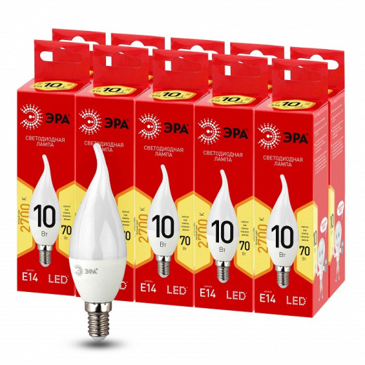 Лампа светодиодная Эра  E14 10Вт 2700K LED BXS-10W-827-E14 R