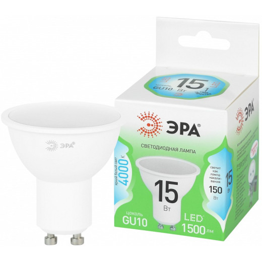 Лампа светодиодная Эра  GU10 15Вт 4000K LED MR16-15W-840-GU10 GL