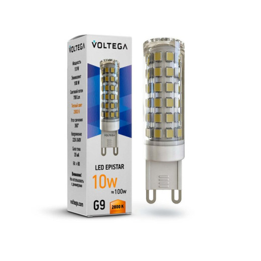 Лампа светодиодная Voltega Capsule G9 G9 10Вт 2800K 7038