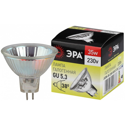 Лампа галогеновая Эра  GU5.3 35Вт 3000K GU5.3-JCDR (MR16) -35W-230V-CL