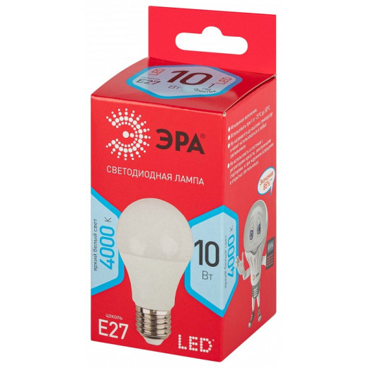 Лампа светодиодная Эра  E27 10Вт 4000K LED A60-10W-840-E27 R