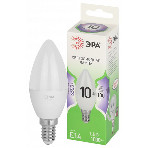 Лампа светодиодная Эра Green Line E14 10Вт 6500K LED B35-10W-865-E14 GL