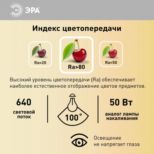 Лампа светодиодная Эра  GU5.3 8Вт 4000K LED MR16-8W-12V-840-GU5.3