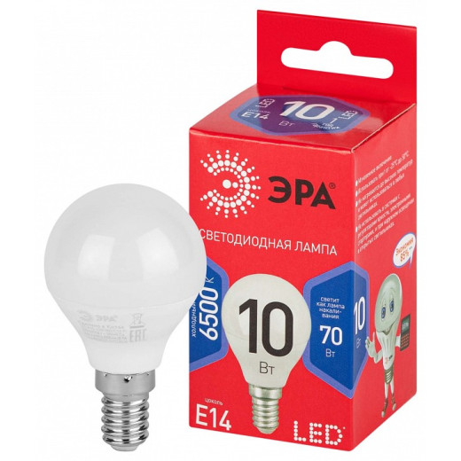 Лампа светодиодная Эра  E14 10Вт 6500K LED P45-10W-865-E14 R