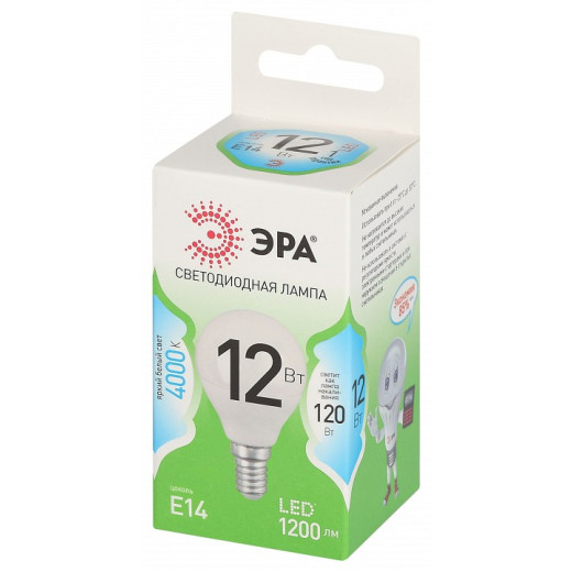 Лампа светодиодная Эра Green Line E14 12Вт 4000K LED P45-12W-840-E14 GL