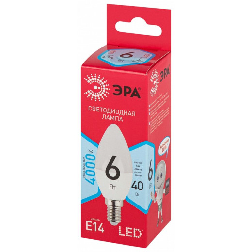 Лампа светодиодная Эра  E14 6Вт 4000K LED B35-6W-840-E14 R