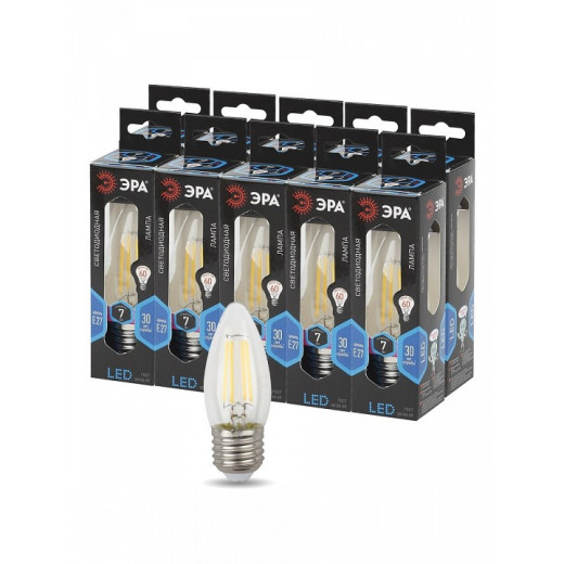 Лампа светодиодная Эра F-LED E27 7Вт 4000K F-LED B35-7W-840-E27