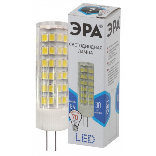 Лампа светодиодная Эра Стандарт G4 7Вт 4000K LED JC-7W-220V-CER-840-G4
