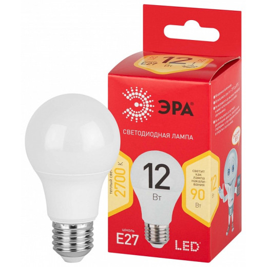 Лампа светодиодная Эра  E27 12Вт 2700K LED A60-12W-827-E27 R