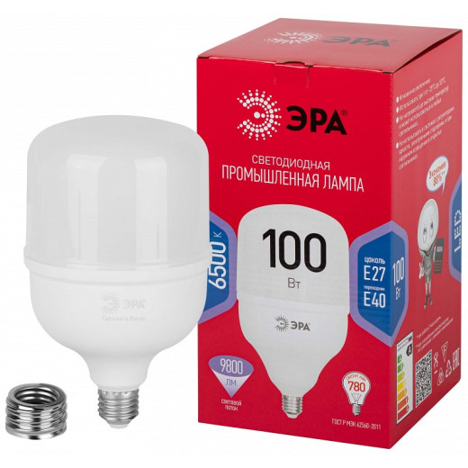 Лампа светодиодная Эра  E27, E40 100Вт 6500K LED POWER T140-100W-6500-E27/E40 R