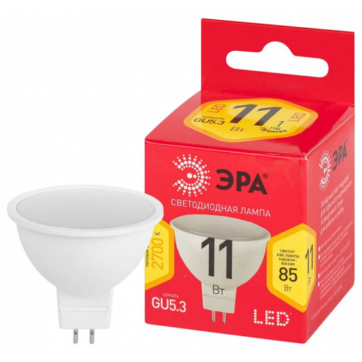 Лампа светодиодная Эра  GU5.3 11Вт 2700K LED MR16-11W-827-GU5.3 R