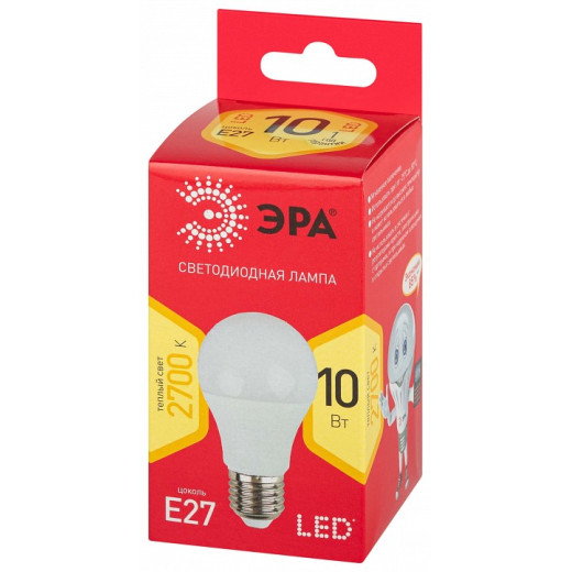 Лампа светодиодная Эра  E27 10Вт 2700K LED A60-10W-827-E27 R