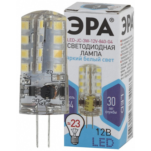 Лампа светодиодная Эра Стандарт G4 3Вт 4000K LED JC-3W-12V-840-G4