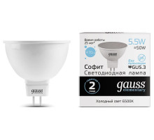 Лампа светодиодная Gauss 135 GU5.3 5.5Вт 6500K 13536