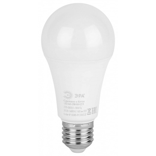 Лампа светодиодная Эра  E27 20Вт 4000K LED A65-20W-840-E27 R