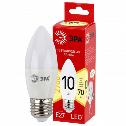Лампа светодиодная Эра  E27 10Вт 2700K LED B35-10W-827-E27 R