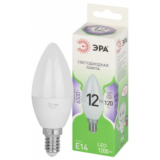 Лампа светодиодная Эра Green Line E14 12Вт 6500K LED B35-12W-865-E14 GL