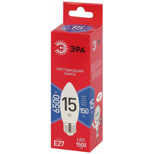 Лампа светодиодная Эра  E27 15Вт 6500K LED B35-15W-865-E27 R