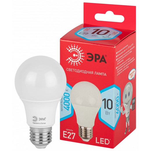 Лампа светодиодная Эра  E27 10Вт 4000K LED A60-10W-840-E27 R