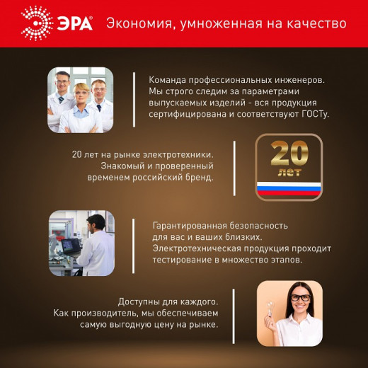 Лампа светодиодная Эра Стандарт E27 15Вт 4000K LED G95-15W-4000K-E27