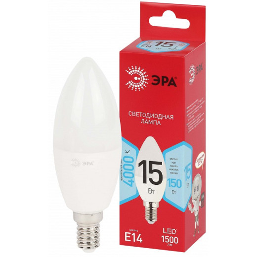 Лампа светодиодная Эра  E14 15Вт 4000K LED B35-15W-840-E14 R