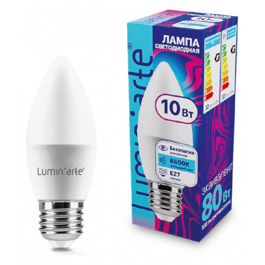 Лампа светодиодная Luminarte  E27 10Вт 6500K LSTD-C37-10W6KE27