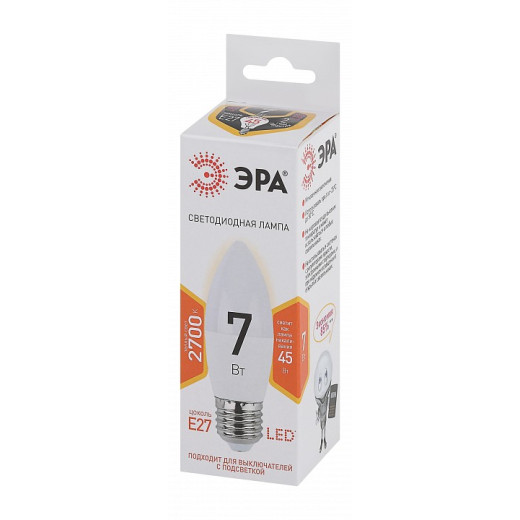 Лампа светодиодная Эра Стандарт E27 7Вт 2700K LED B35-7W-827-E27