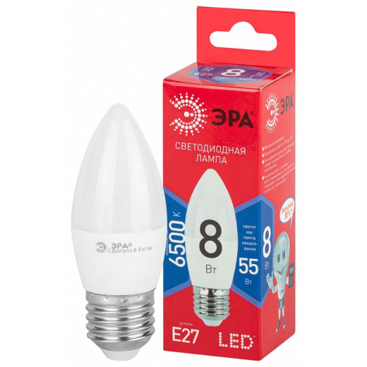 Лампа светодиодная Эра  E27 8Вт 6500K LED B35-8W-865-E27 R