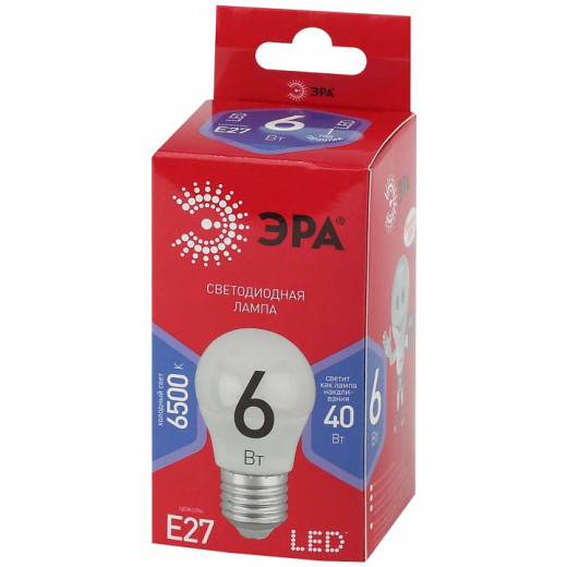 Лампа светодиодная Эра  E27 6Вт 6500K LED P45-6W-865-E27 R