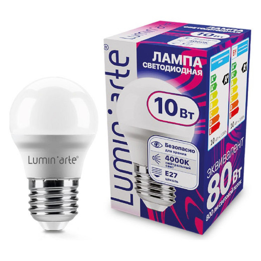 Лампа светодиодная Luminarte  E27 10Вт 4000K LSTD-G45-10W4KE27