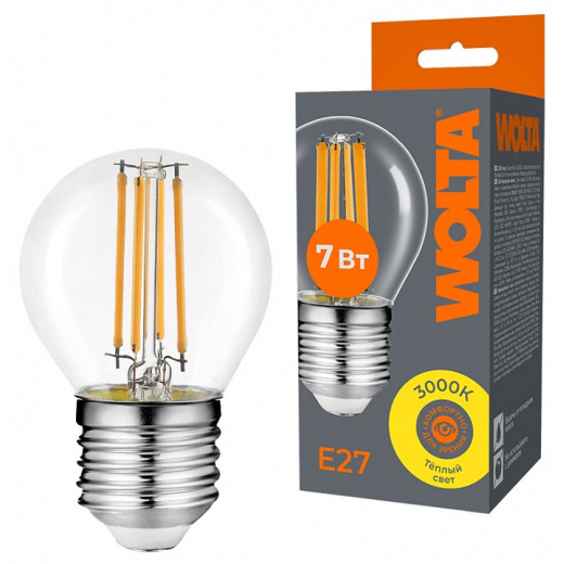 Лампа светодиодная Wolta  E27 7Вт 3000K WF-G45-7W3KE27