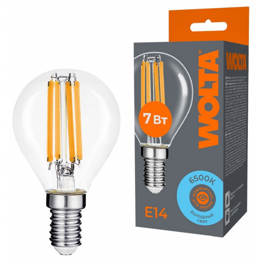 Лампа светодиодная Wolta  E14 7Вт 6500K WF-G45-7W6KE14