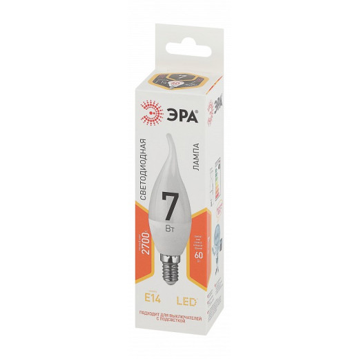 Лампа светодиодная Эра Стандарт E14 7Вт 2700K LED BXS-7W-827-E14