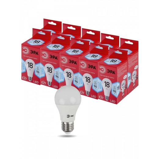 Лампа светодиодная Эра  E27 18Вт 4000K LED A65-18W-840-E27 R