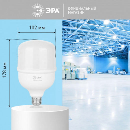 Лампа светодиодная Эра  E27, E40 40Вт 6500K LED POWER T100-40W-6500-E27/E40 R