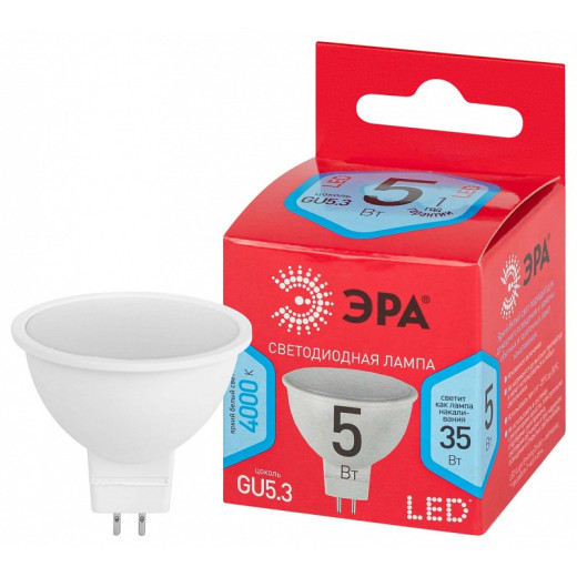 Лампа светодиодная Эра  GU5.3 5Вт 4000K LED MR16-5W-840-GU5.3 R