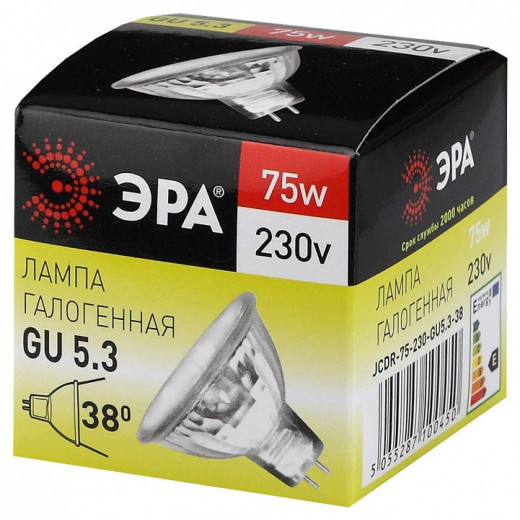 Лампа галогеновая Эра  GU5.3 75Вт 3000K GU5.3-JCDR (MR16) -75W-230V-CL