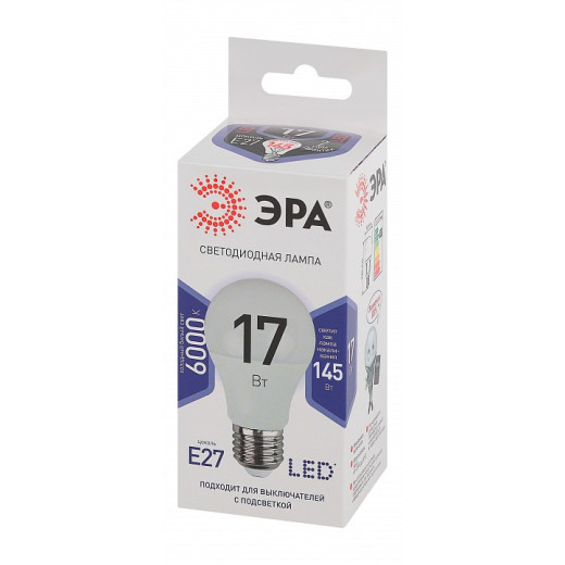 Лампа светодиодная Эра Стандарт E27 17Вт 6000K LED A60-17W-860-E27