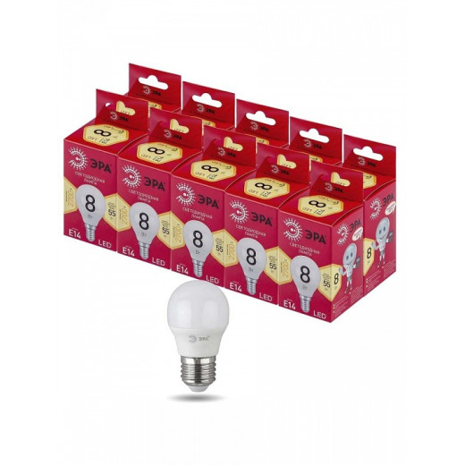 Лампа светодиодная Эра  E14 8Вт 2700K LED P45-8W-827-E14 R