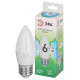 Лампа светодиодная Эра Green Line E27 6Вт 4000K LED B35-6W-840-E27 GL