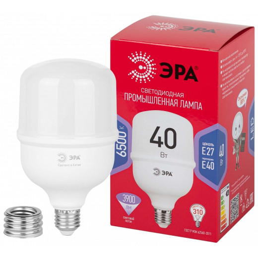 Лампа светодиодная Эра  E27, E40 40Вт 6500K LED POWER T100-40W-6500-E27/E40 R