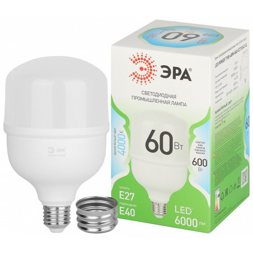 Лампа светодиодная Эра Green Line E27/E40 60Вт 4000K LED POWER T100-60W-840-E27/E40 GL