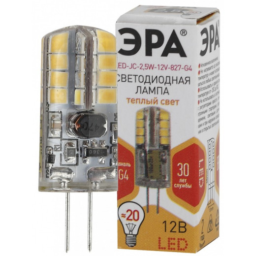 Лампа светодиодная Эра Стандарт G4 2.5Вт 2700K LED JC-2,5W-12V-827-G4